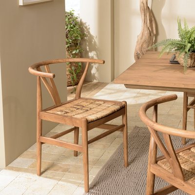 Chaise vintage bois recyclé et cannage chanvre tressé SWING PIER IMPORT