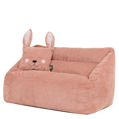 Pouf canapé enfant et coussin animal assorti en velours côtelé Oeko-Tex® - CECILIA ICON