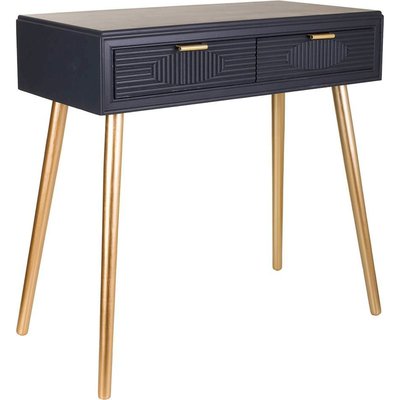 Console bois   pieds dorés deux tiroirs design RECOLLECTION