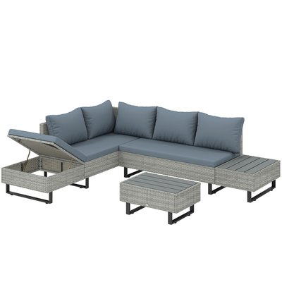 Canapé modulaire Métal Gris OUTSUNNY
