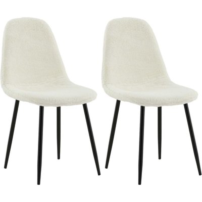 Chaise en acier et polyester teddy noir et blanc Polar (Lot de 2) VENTURE HOME