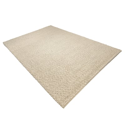 Tapis rectangulaire 200 x 290 cm laine bouclettes beige PIER IMPORT