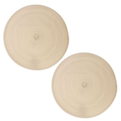 Lot de 2 sets de table Tressés Ronds - Diam. 38 cm - Noir SECRET DE GOURMET
