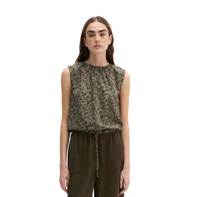Top chemisier à motifs cropped en voile de coton léger MARC O'POLO