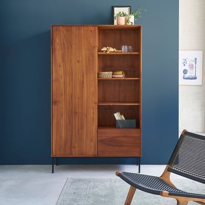 Armoire 1 porte et niches en bois de teck  LINA BERAH GETAH