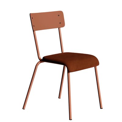 Chaise en velours côtelé bi matière style vintage SUZIE LES GAMBETTES