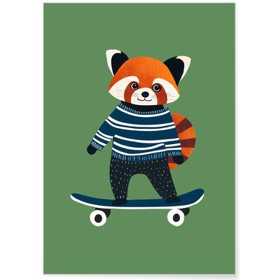 Affiche Panda roux skateur L'AFFICHERIE