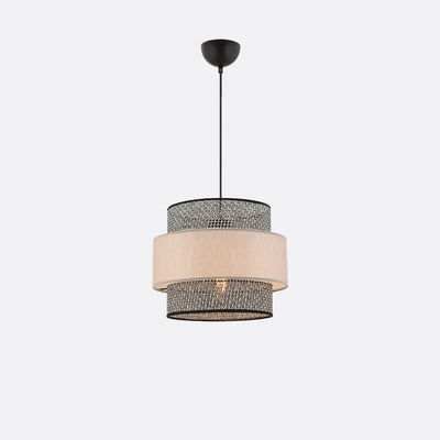 Светильник подвесной из металла с тканевым абажуром, Cascade / Каскад SO'HOME