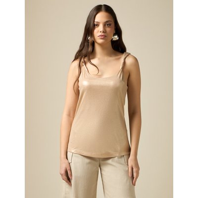 Top en jersey de viscose fluide avec enduction lamée OLTRE