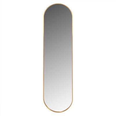 MIROIR MURAL HM9581.30 OVALE HAUT CADRE EN ALUMINIUM DORÉ 38,5x4x149Hcm. STELLAMEUBLES