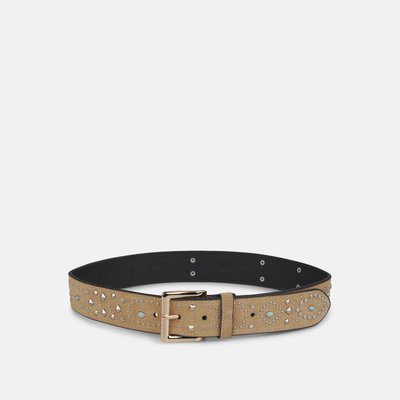 Ceinture en cuir à boucle carrée et clous ALMA EN PENA