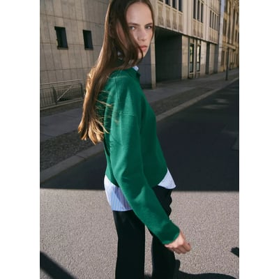 Pull-over maille col polo MANGO