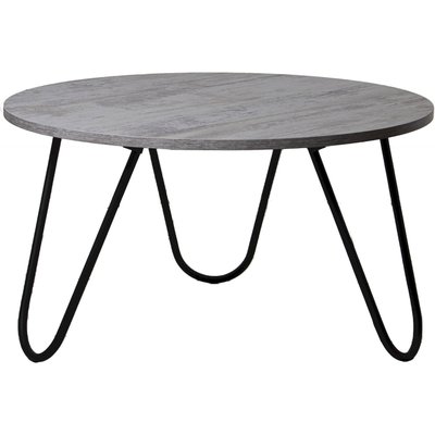 Table basse bois et métal, ronde élégante RECOLLECTION