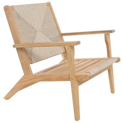 Fauteuil intérieur extérieur, acacia et corde, VALDIVIA NORDLYS