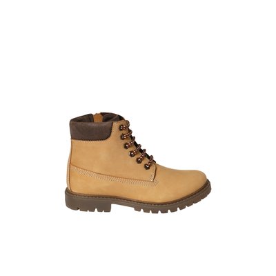 Boots crantées lacées et zippées cuir junior VERTBAUDET
