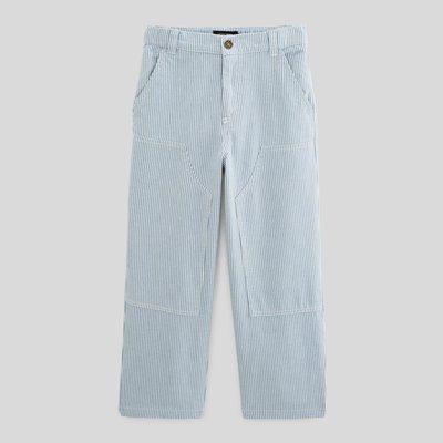 Pantalon carpenter rayé en coton MONOPRIX