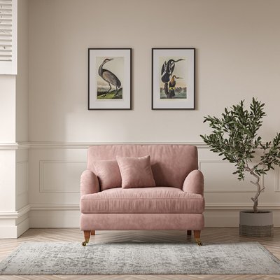 Emeline Soft Brushed Snuggle Chair with Antique Castor Legs SO'HOME