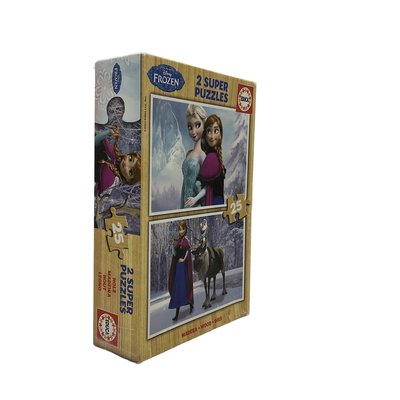 2 Super Puzzles Reine des neiges 2X25 Pièces en bois - Très bon état EDUCA