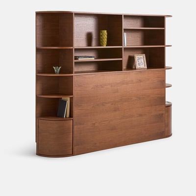 Maddy Walnut Veneer Storage Headboard LA REDOUTE INTERIEURS