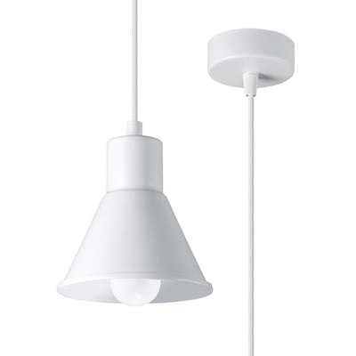 Suspension Acier Blanc E27 1 Taleja EDEN