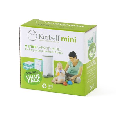 Pack de 3 recharges poubelle à couches 9L KORBELL