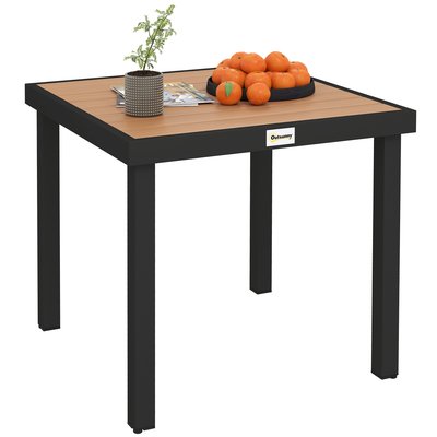 Table de jardin Aluminium Bois naturel OUTSUNNY