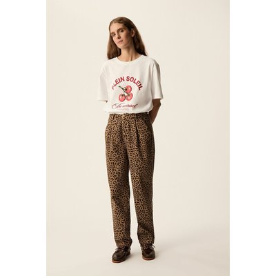 Pantalon droit imprimé léopard SAGUS DES PETITS HAUTS