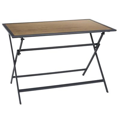 Table en métal effet bois BARCELONE THE HOME DECO FACTORY