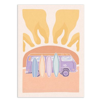 Affiche 50x70 cm - Van and sunset - Art Rider WALL EDITIONS