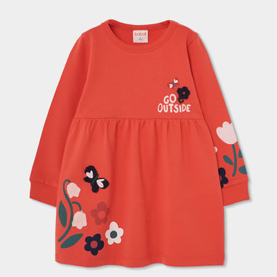 Robe fille en molleton imprimée fleurs BOBOLI
