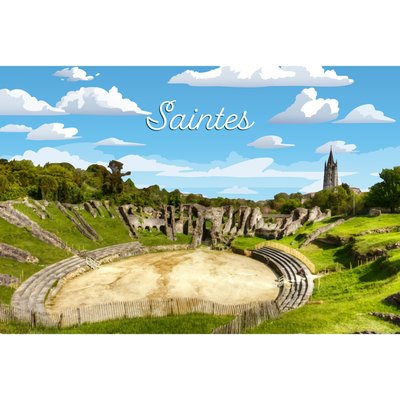 Tableau Mural Encadré Illustration Arène Saintes CEANOTHE