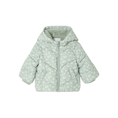 Doudoune Légère D'hiver Pour Fille - Imprimé Floral, Coupe-vent - Taille Enfant 6 Mois à 5 Ans