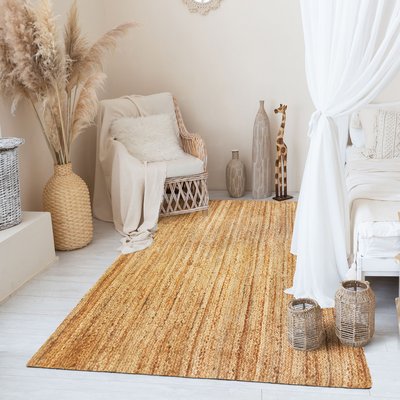 Tapis en jute tressé main motif rond THE DECO FACTORY