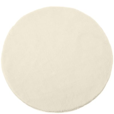 Tapis rond doux blanc cassé diamètre 80cm WADIGA