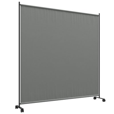 Panneau brise-vue paravent extérieur sur roulettes gris OUTSUNNY