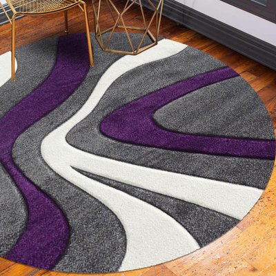 Tapis salon et chambre tissé motif rond VAGUE UN AMOUR DE TAPIS