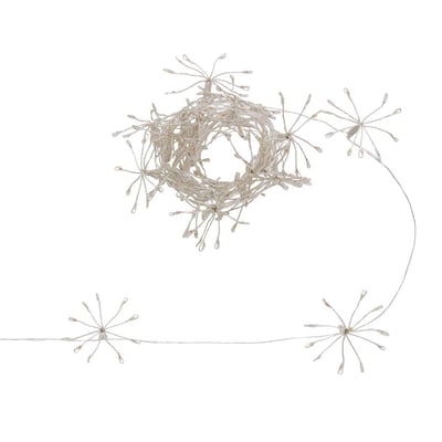 Guirlande lumineuse à pompons d'extérieur 3 m 150 LED blanc froid fil cuivre 13 fonctions avec minuteur et transformateur FEERIC LIGHTS & CHRISTMAS