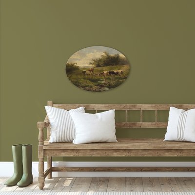 Toile imprimée ovale Mare aux vaches ART FOR THE HOME