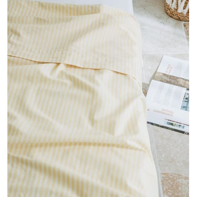 Drap plat adulte Percale de Coton Bio RAYÉ KADOLIS