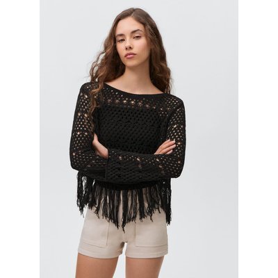 Pull-over ajouré détail franges MANGO TEEN