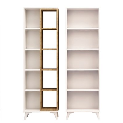 Etagère 15 tablettes décor chêne et blanc H162 cm - Potenza CALICOSY