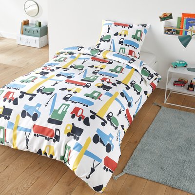 Bedset in recycled microvezel, vierkante kussensloop SO'HOME