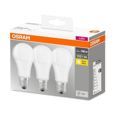 Boîte 3 Ampoules Led Standard Opaque E27 13w=100 Chaud OSRAM