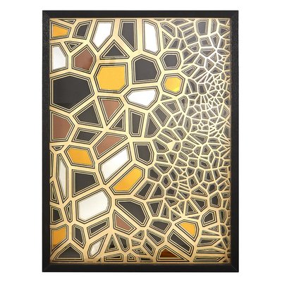 Gold and Black Paper Sculpture Framed Wall Art SO'HOME