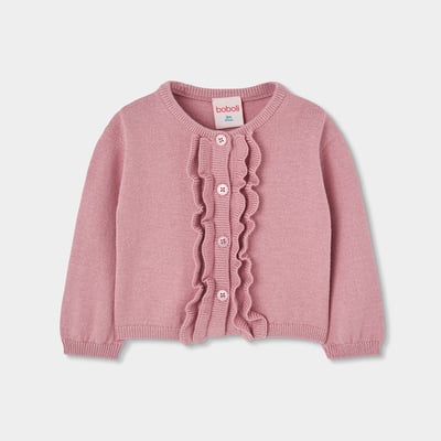 Gilet bébé fille en maille à volants BOBOLI