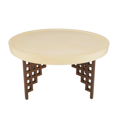 Table basse ronde béton et métal pied grillage BRASILIA PIER IMPORT