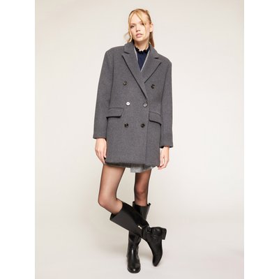 Manteau large double boutonnage en drap MOTIVI