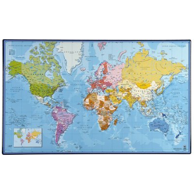 Sous main bureau carte du Monde - Protection bureau Mappemonde VIQUEL