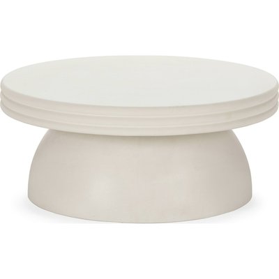 Table basse blanche effet ciment design contemporain salon RECOLLECTION