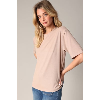 T-shirt en maille côtelée légèrement brillante SOUNY DEELUXE